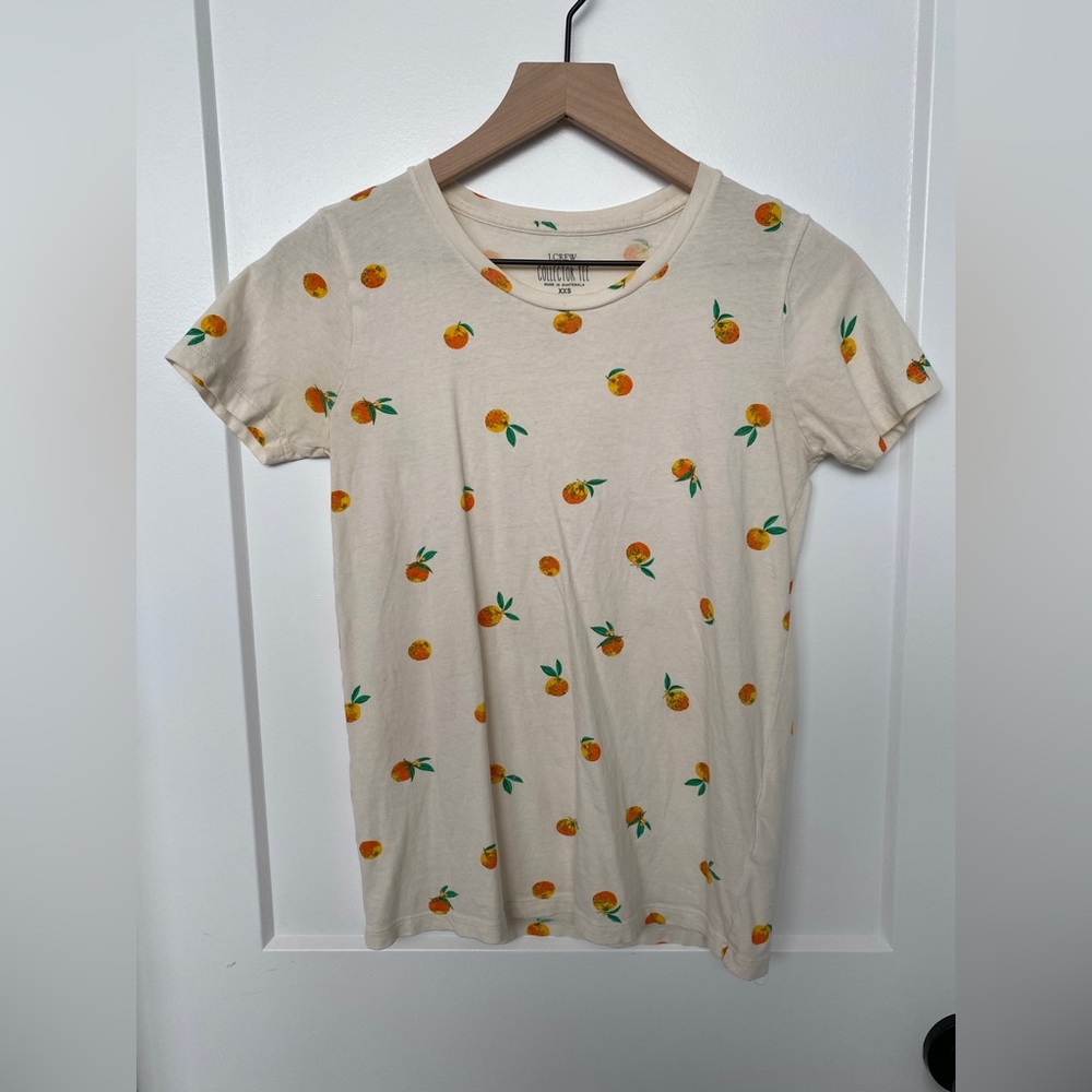 JCrew XXS Orange Print collectors Tshirt